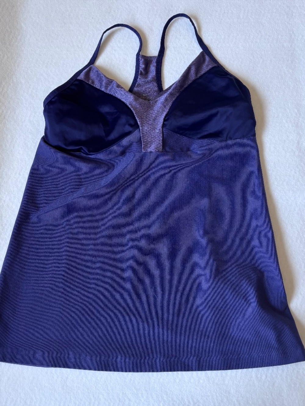 Nike Dri-FIT Strappy Racerback Built-in Bra Workout Tank Top Purple Size L